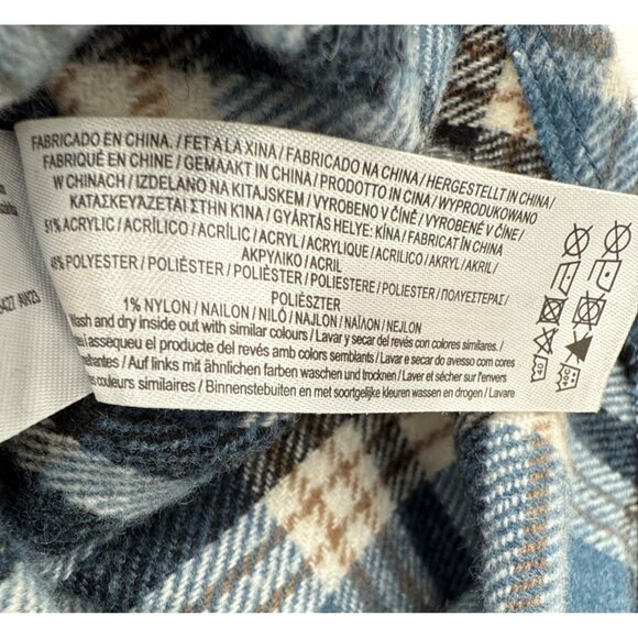 Primark Women's Plaid Flannel Button Up Shacket Shirt Medium Oversized Cabin Cor - Picture 9 of 13